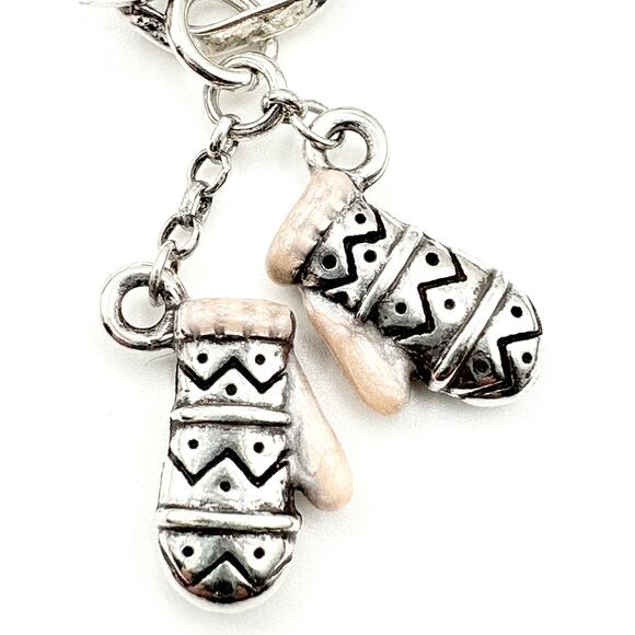 Brighton “Let It Snow” Charm Bracelet - Silver Enamel Crystal - Rare Collectible - Picture 7 of 14